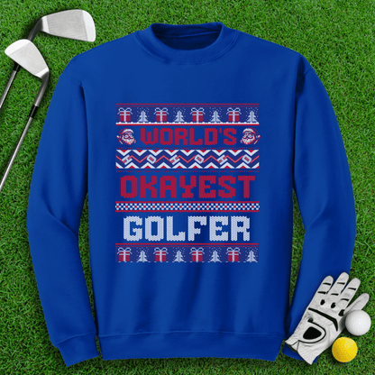 World's Okayest Golfer Ugly Sweater - TeeHee Golf Gear