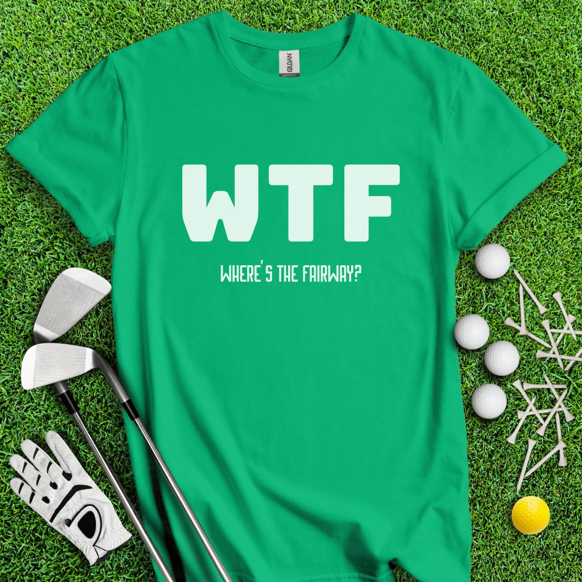 WTF Where's The Fairway Funny Golf T - Shirt - TeeHee Golf Gear