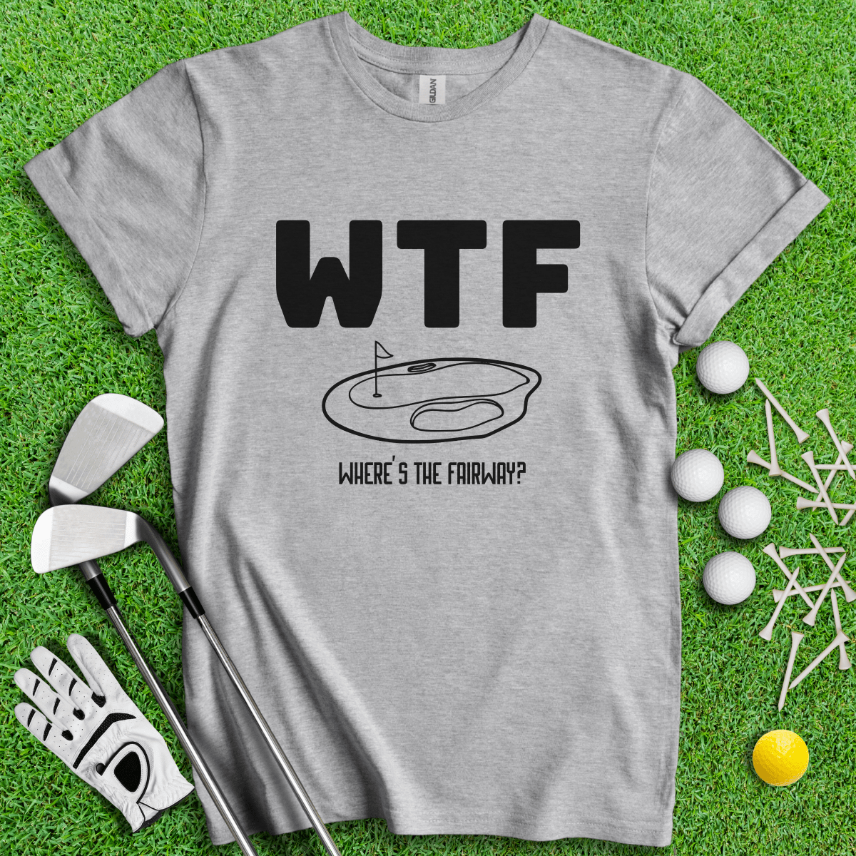 WTF Where's The Fairway T-Shirt - TeeHee Golf Gear