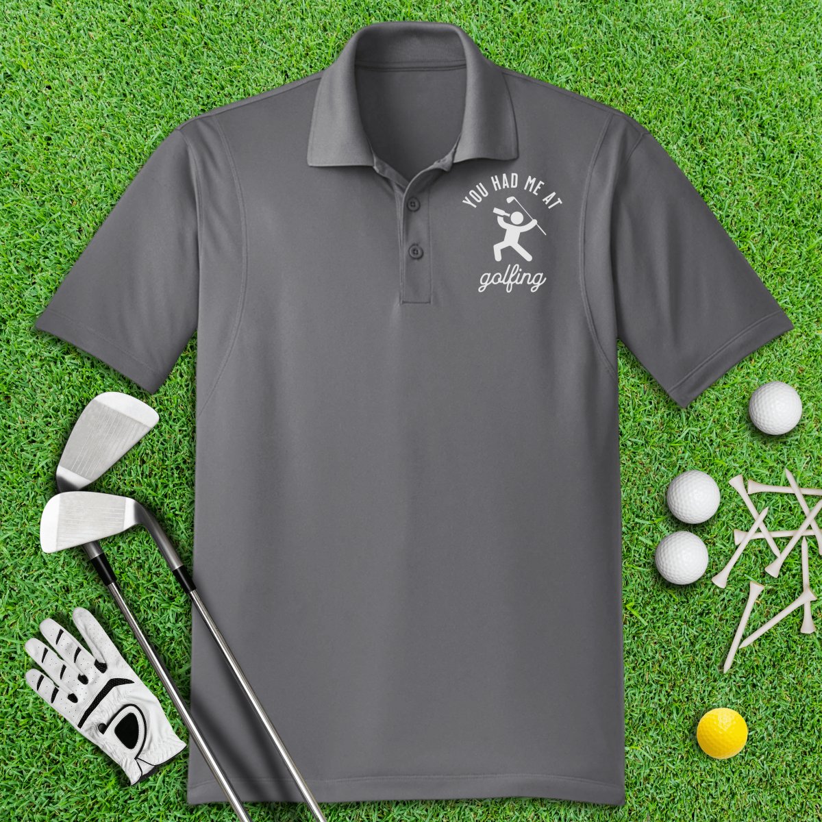 You Had Me At Golfing Funny Golf Polo Shirt - TeeHee Golf Gear