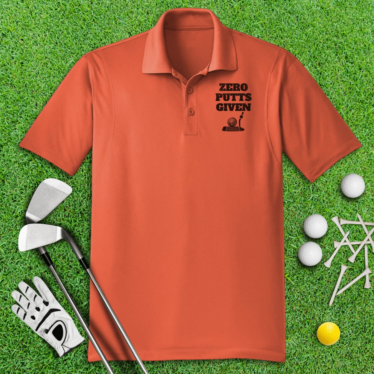 Zero Putts Given Funny Golf Polo Shirt - TeeHee Golf Gear